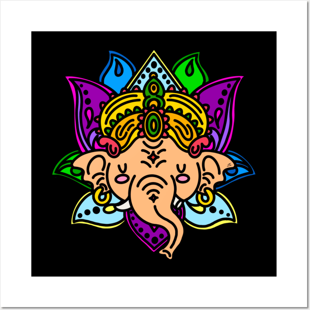 Colorful Ganesha Wall Art by OfficialRaGee